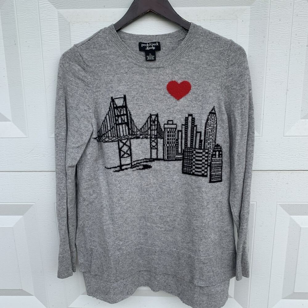 Pr K & Peck 100% Cashmere Sweater Sz XL gray